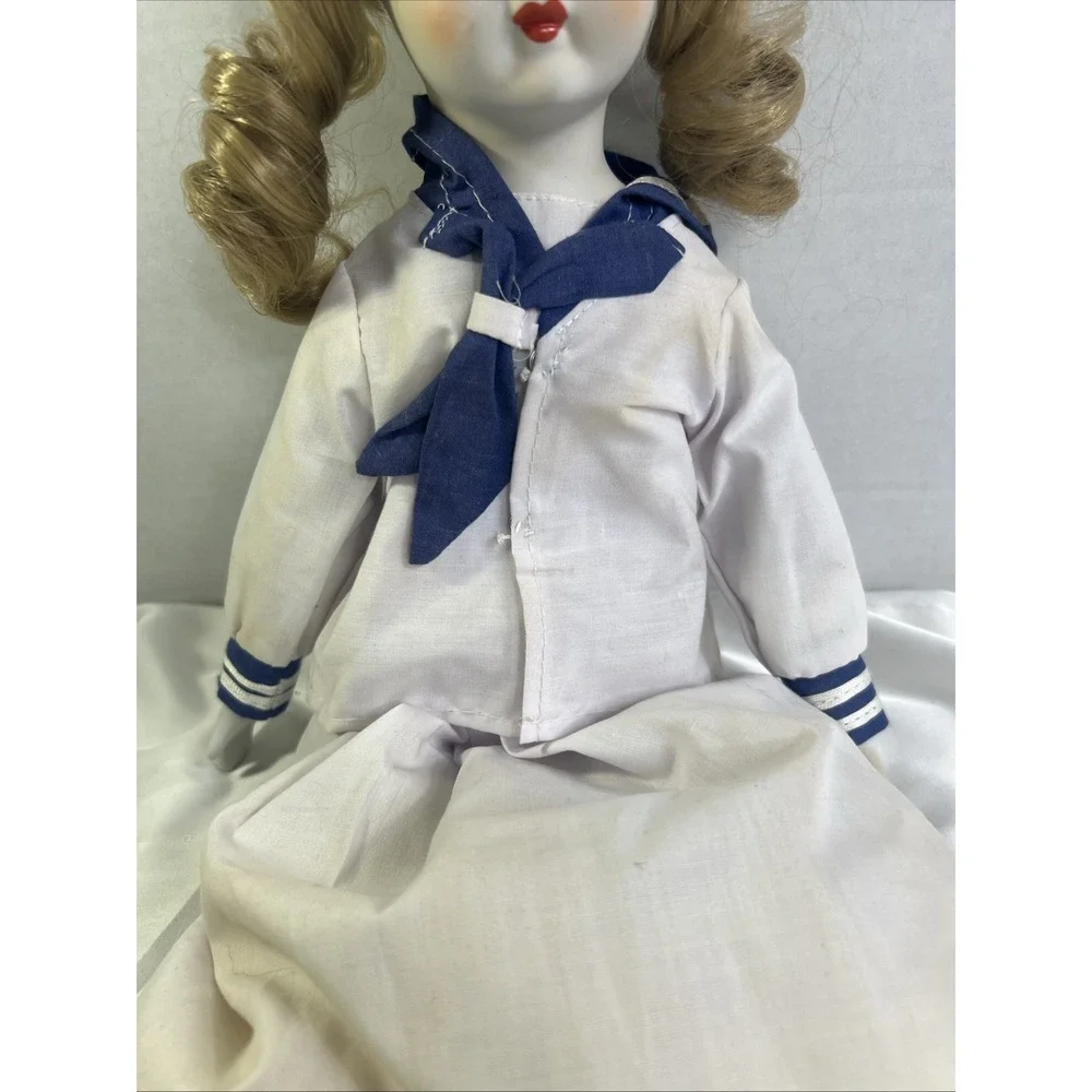Price production Vintage Hand Painted Porcelain Doll With‎ Sailor Girl Taiwan